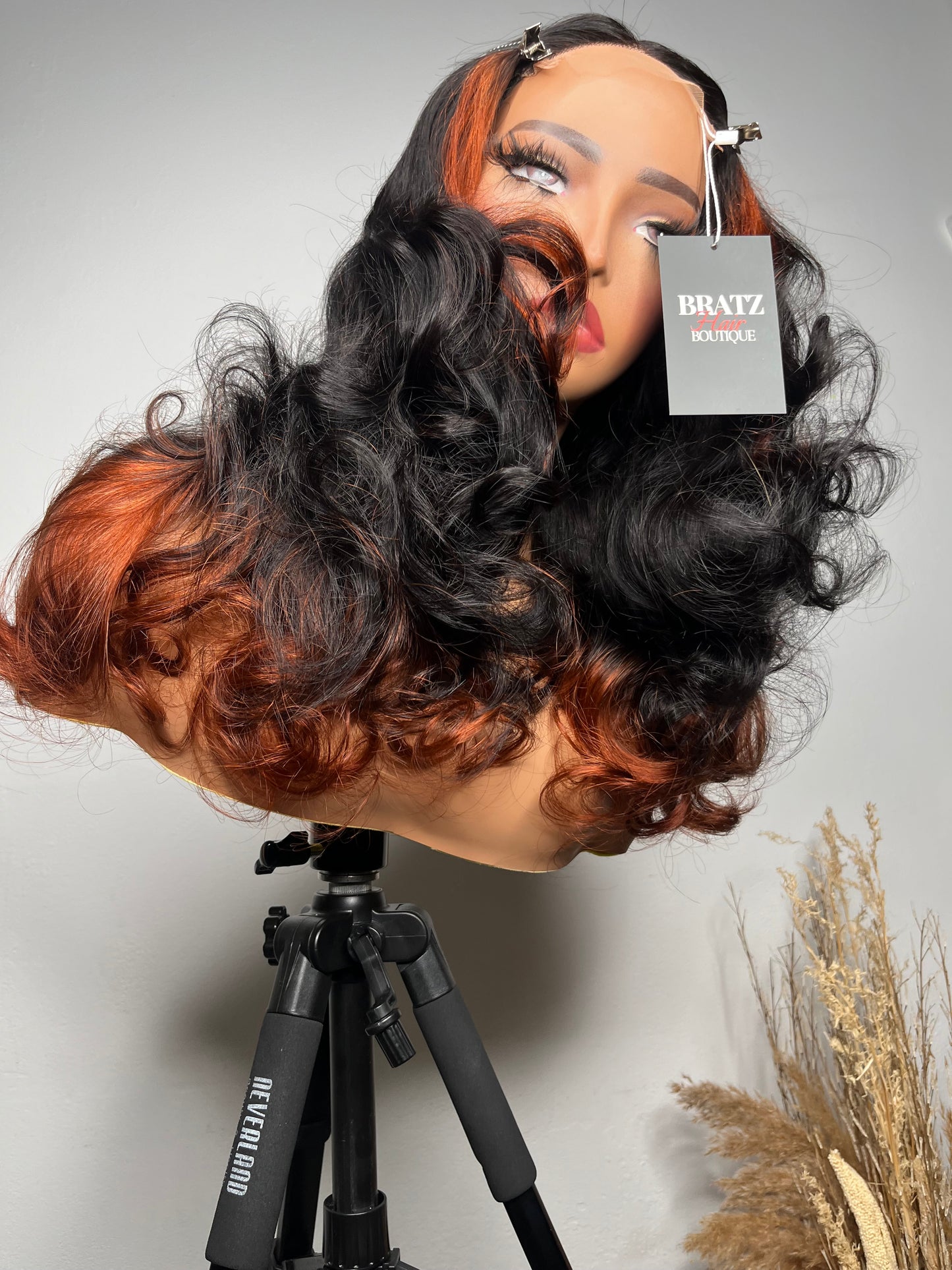 Ginger X Black Layered Closure Wig