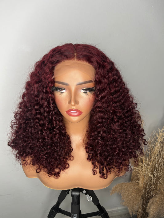 Cherry pixie curly glueless wig