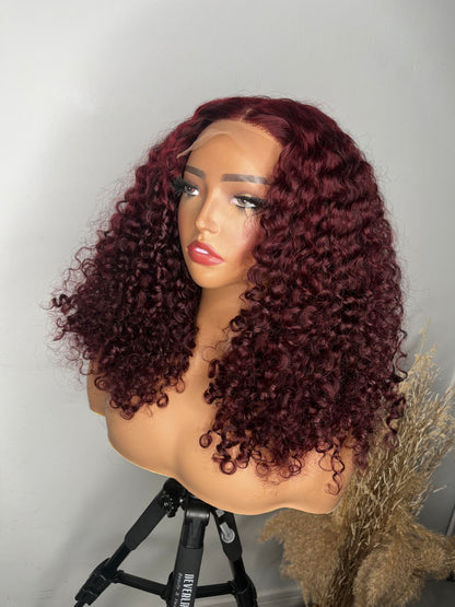 Cherry pixie curly glueless wig