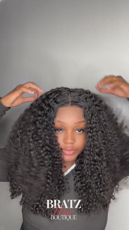 Black pixie curls frontal wig