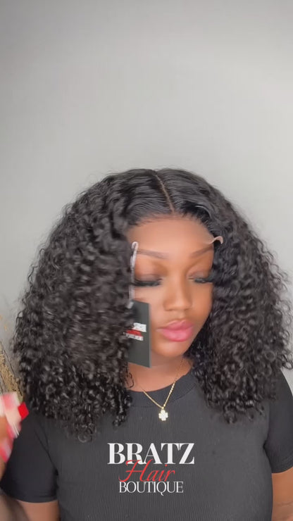 Pixie curly black glueless wig