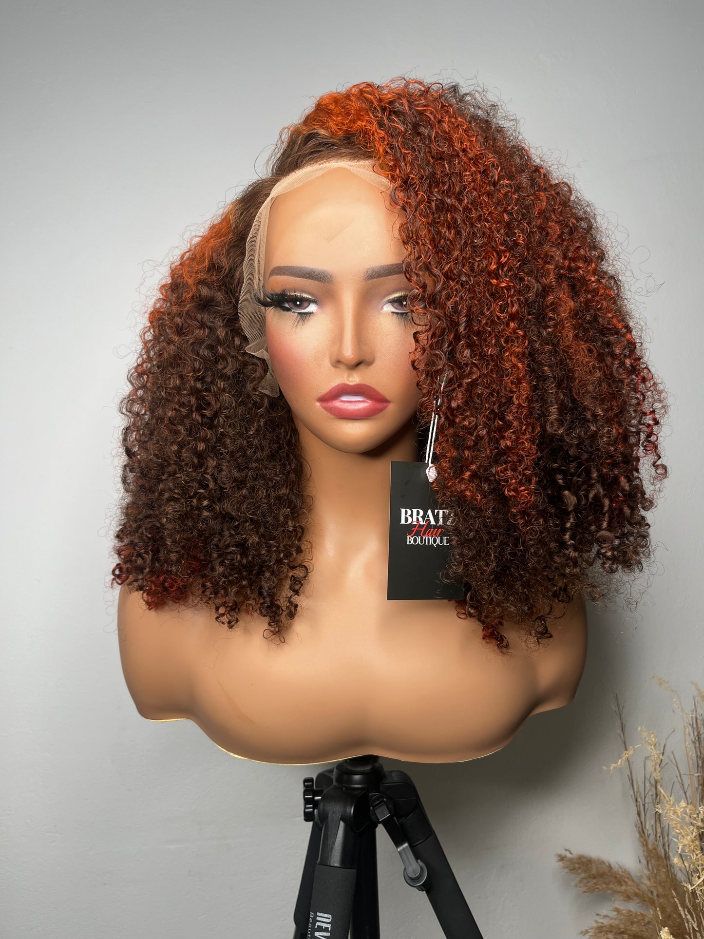 Ginger highlight kinky curly wig