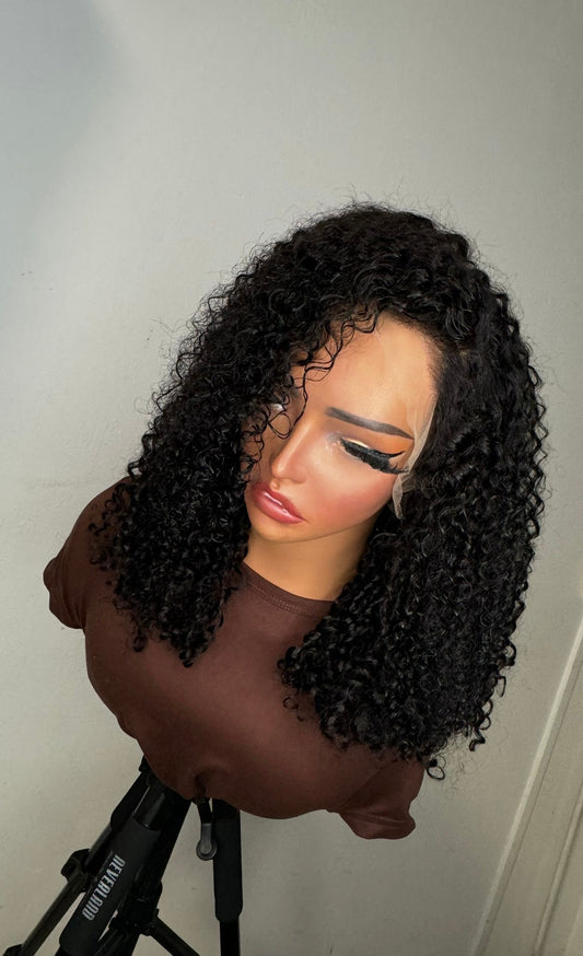 Black Pixie curly Frontal Wig