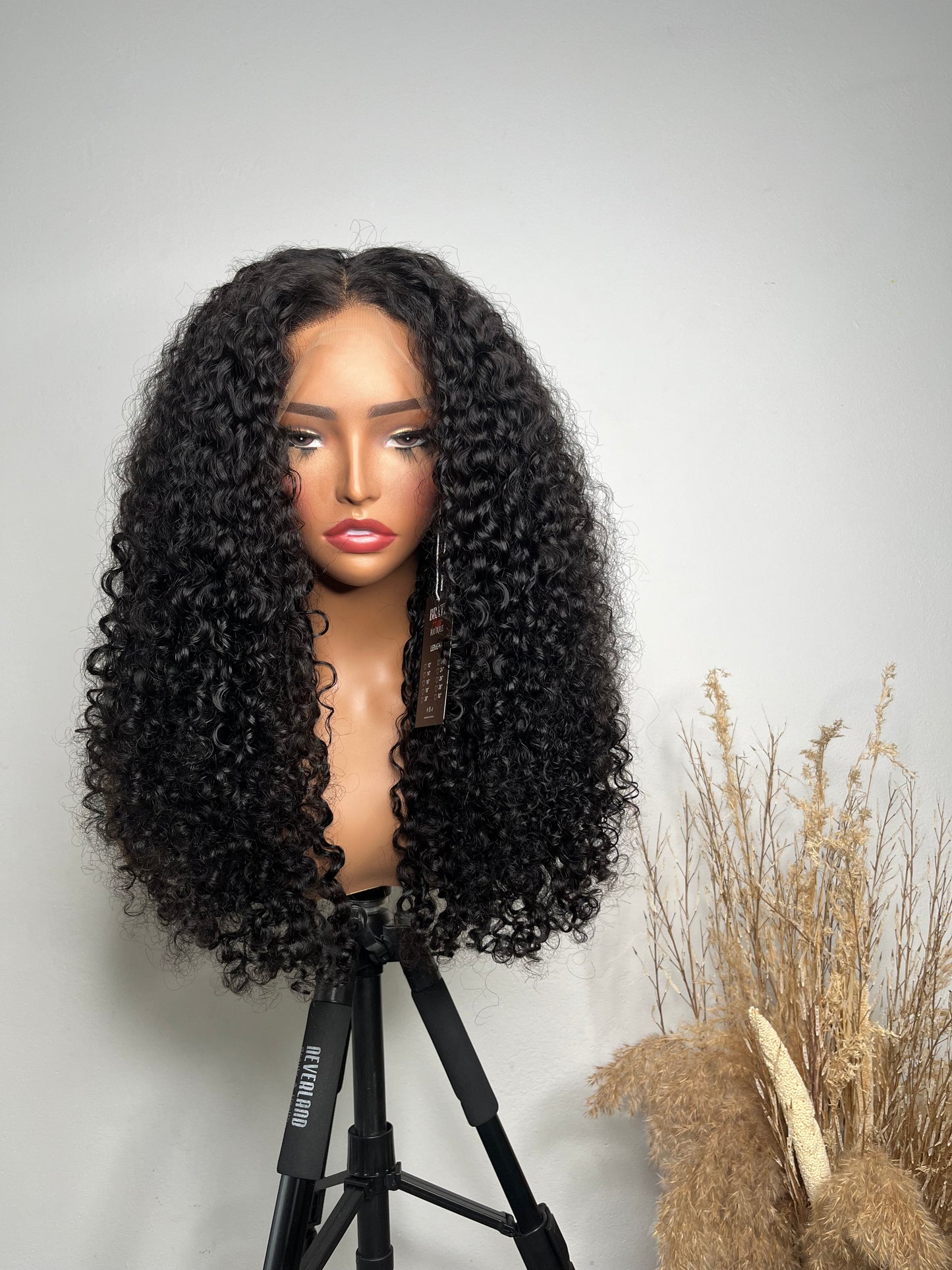 Black pixie curls frontal wig