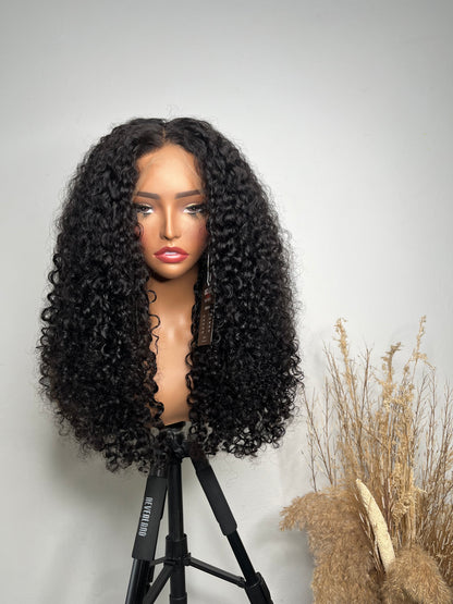 Black pixie curls frontal wig